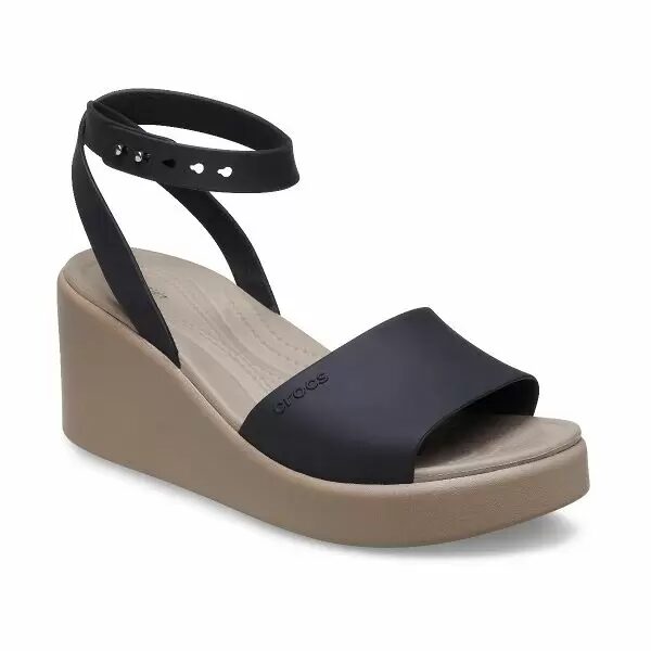 Crocs Γυναικείο πέδιλο πλατφόρμα Brooklyn Ankle Strap Wedge 209406-07H Black/Mushroom - Image 6