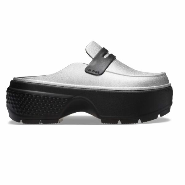 Crocs Γυναικεία Stomp Metallic Loafer Clog 210363-01V Silver/Black