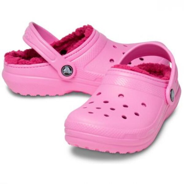 Crocs Classic Lined Clog παιδικές παντόφλες με γούνα 207010-6SW Taffy Pink - Image 5