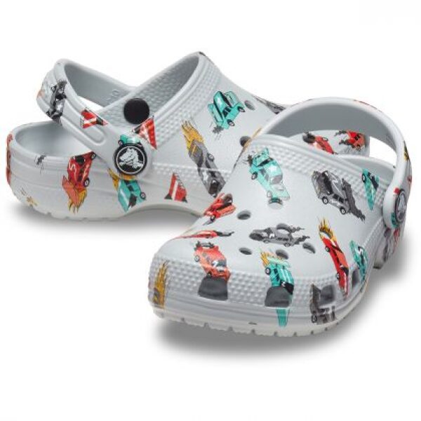 Crocs Kids Classic Toddler Race Cars Graphic Clog 210992-1NN Mirage/Multi - Image 2